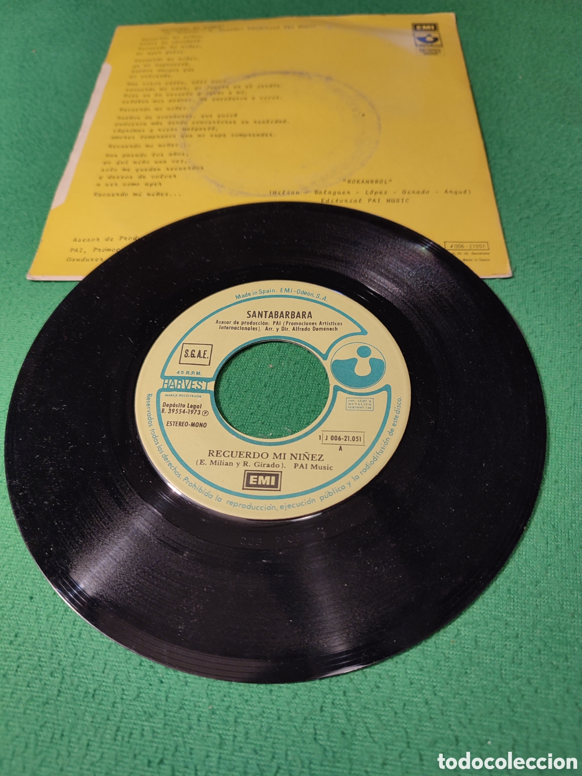 Discos de vinilo: Santab&aacute;rbara - Recuerdo mi ni&ntilde;ez - Foto 2