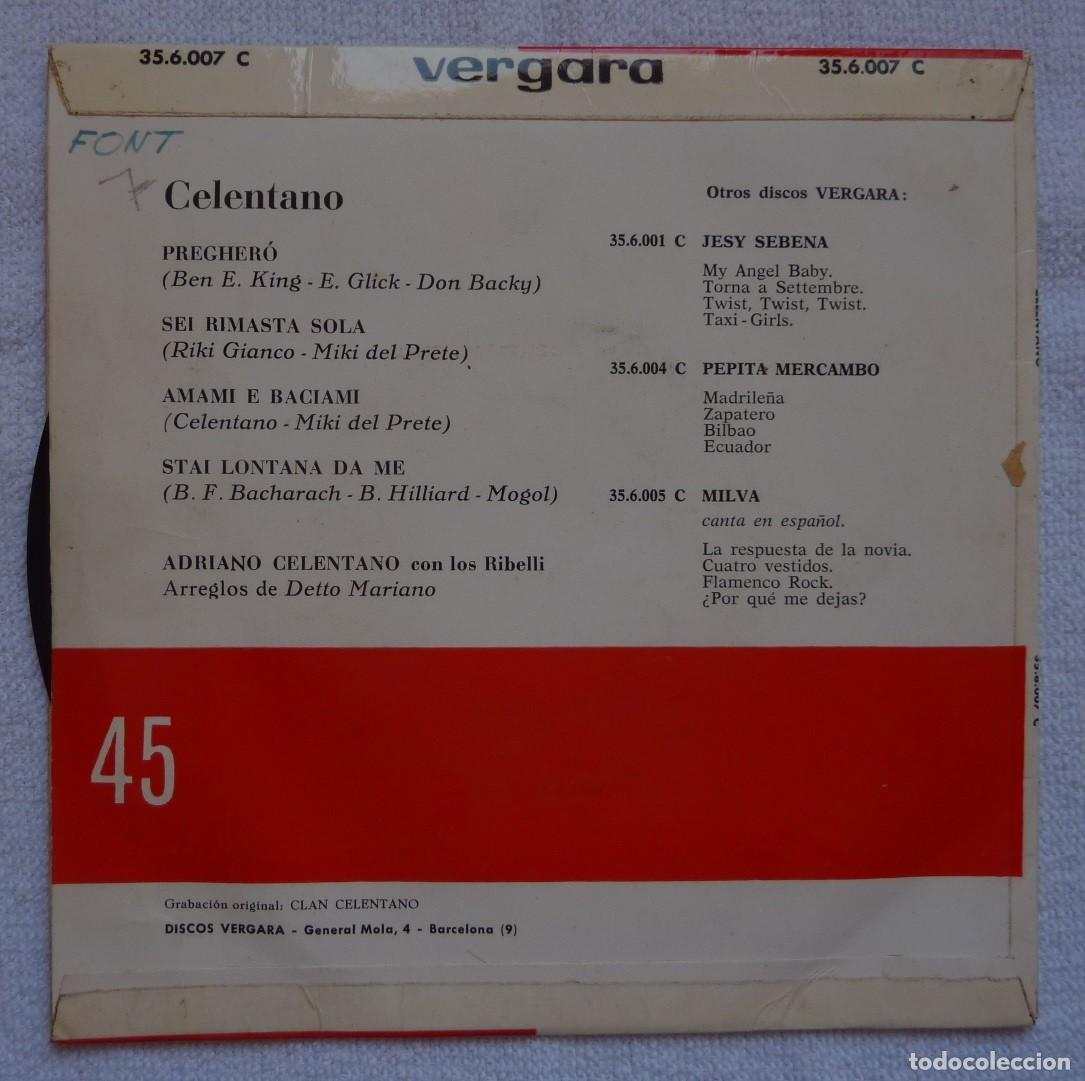 Discos de vinilo: ADRIANO CELENTANO // PREGHERO+3 // 1962 // EP - Foto 2