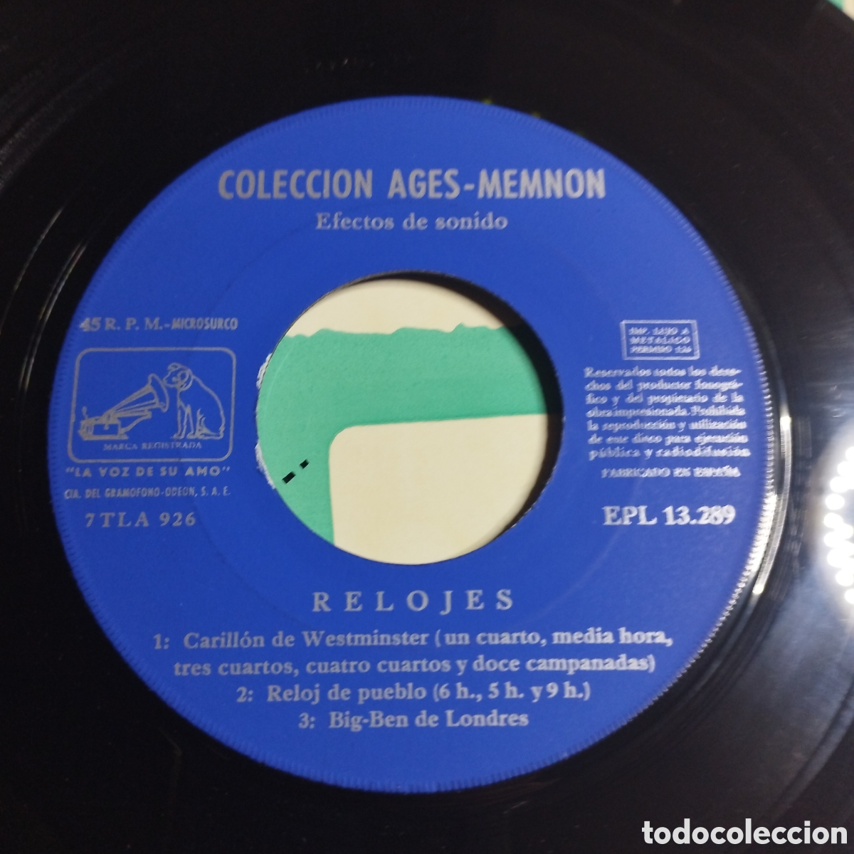 Discos de vinilo: EP 7&rdquo; Efectos de Sonido 1959 Relojes. - Foto 5