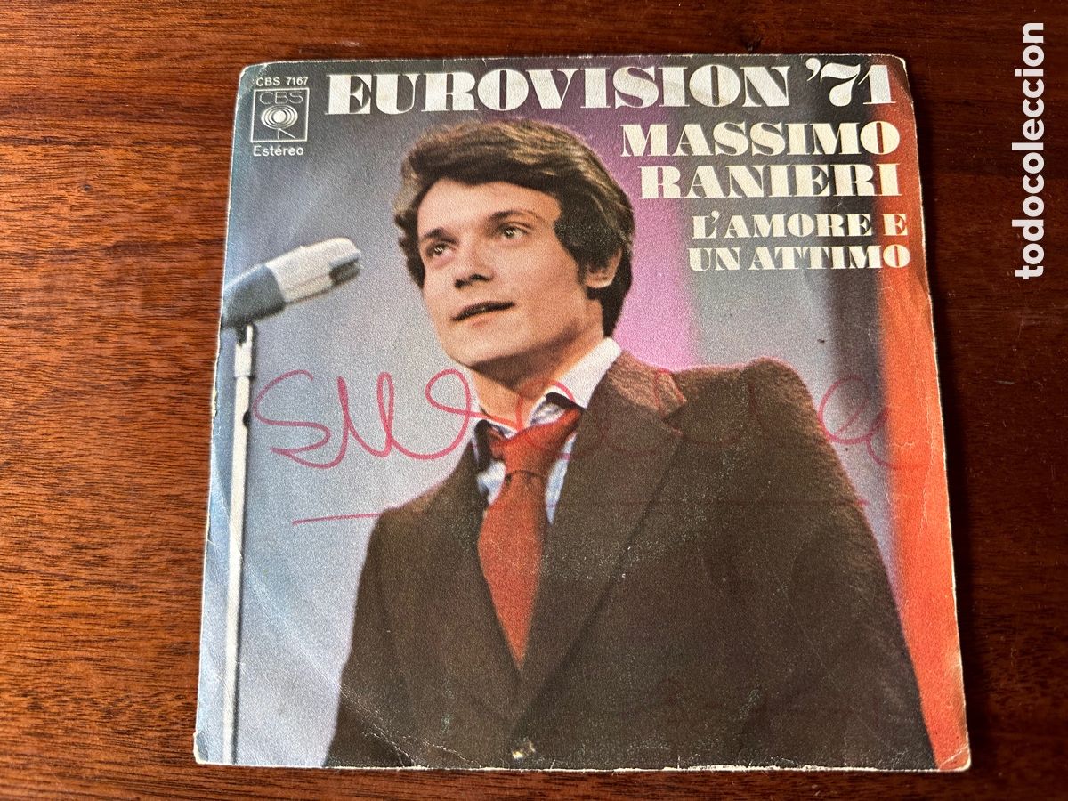 Discos de vinilo: EUROVISION 71. MASSIMO RANIERI. LAMORE E UN ATTIMO - Foto 8
