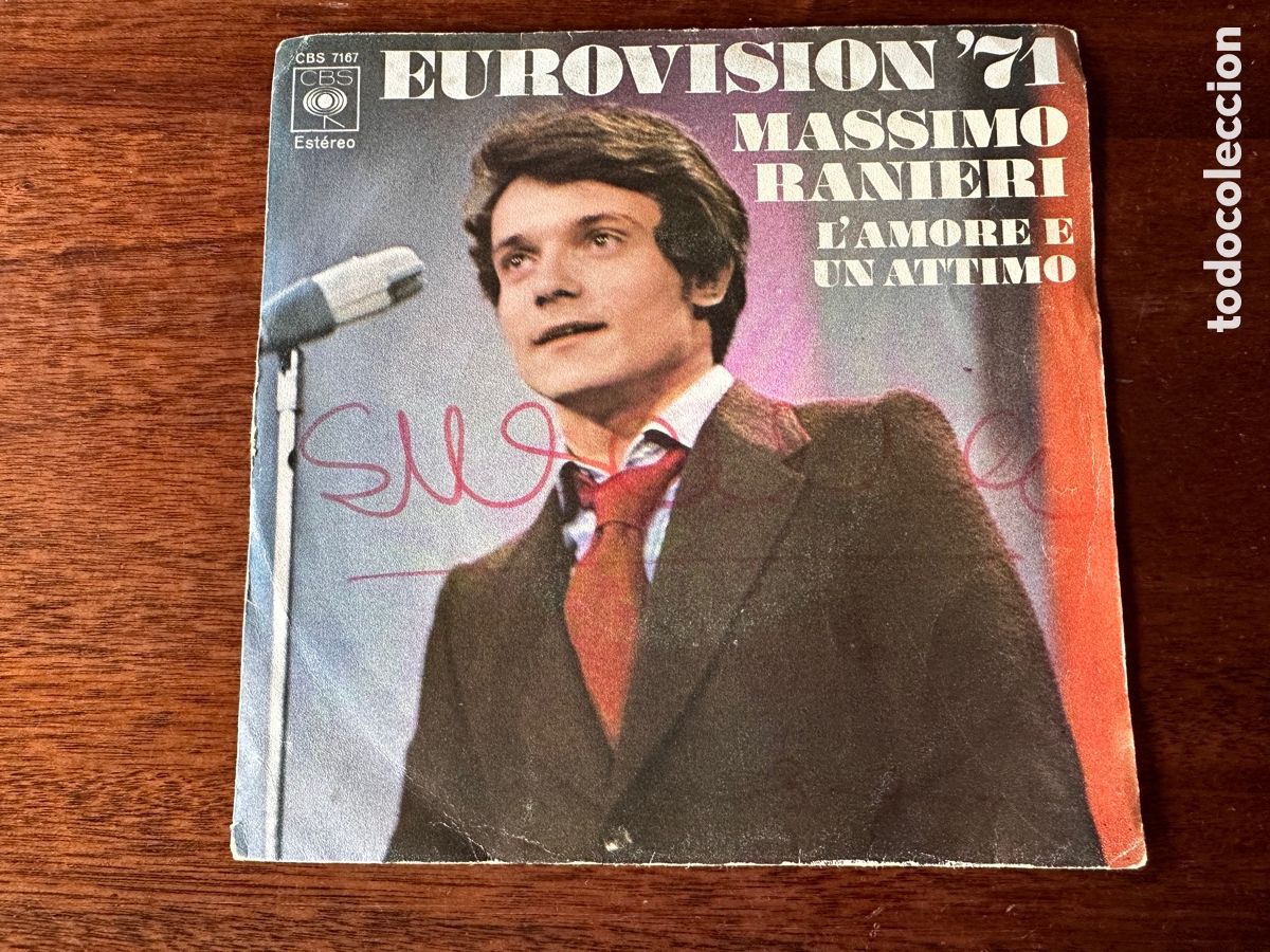 Discos de vinilo: EUROVISION 71. MASSIMO RANIERI. LAMORE E UN ATTIMO - Foto 1