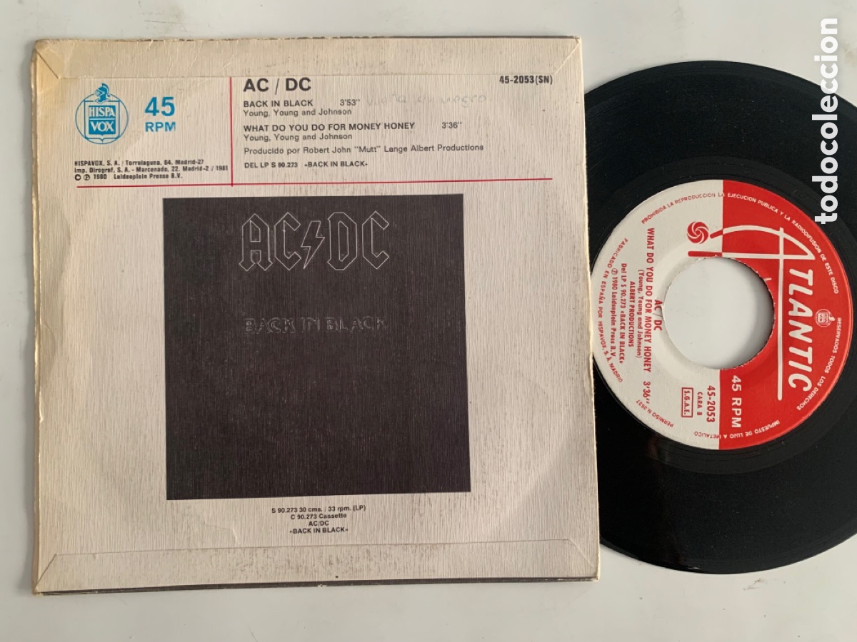 Discos de vinilo: Single ep ac/dc back in black edicion espa&ntilde;ola de 1981 - Foto 2