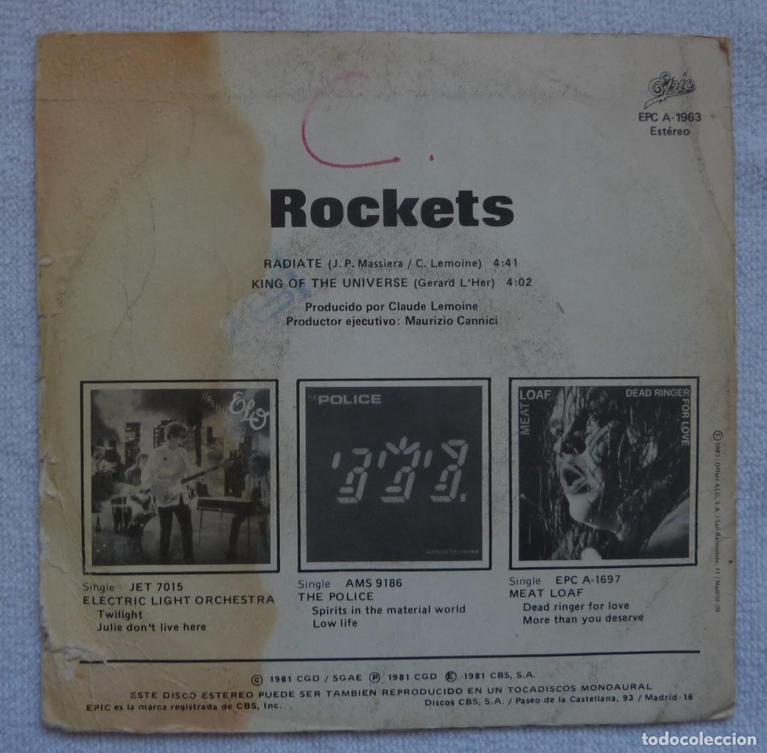 Discos de vinilo: ROCKETS // RADIATE // 1981 // SINGLE - Foto 2