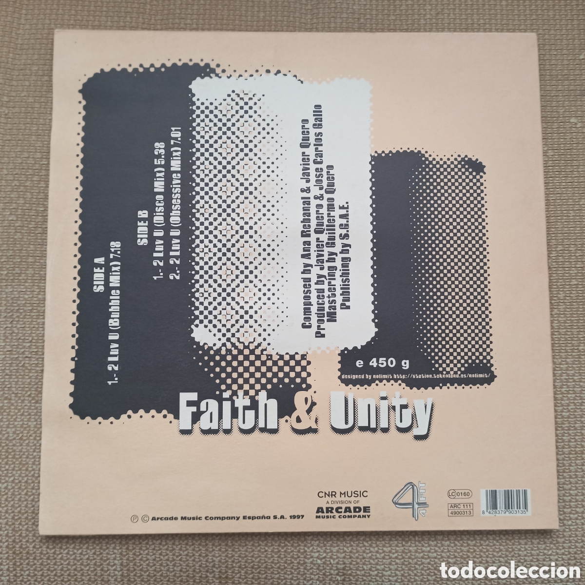 Discos de vinilo: Faith & Unity - 2 Luv U (Remixes) (12&rdquo;) - Foto 2