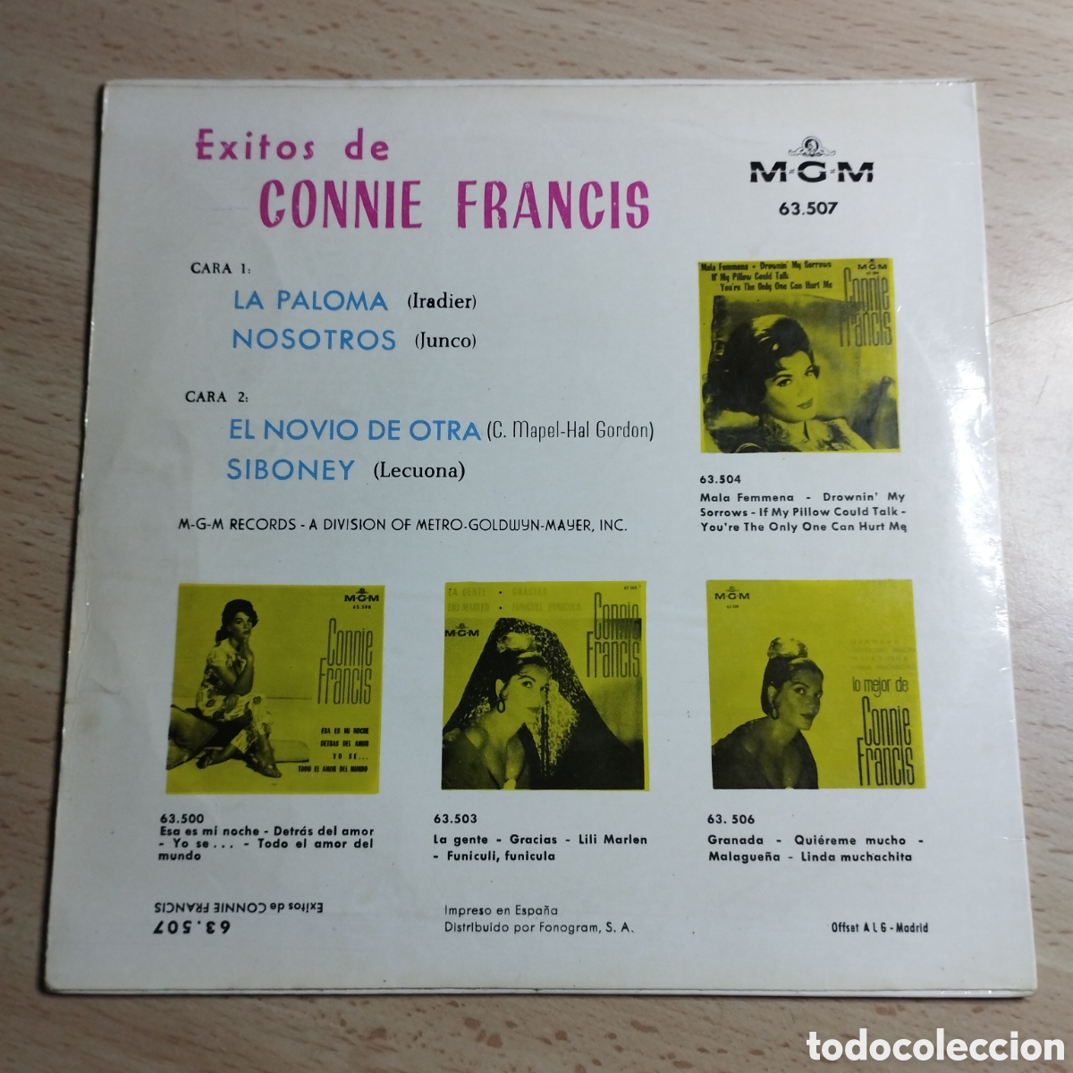 Discos de vinilo: EP 7&rdquo; &Eacute;xitos de Connie Francis 1964 La paloma + 3. - Foto 2