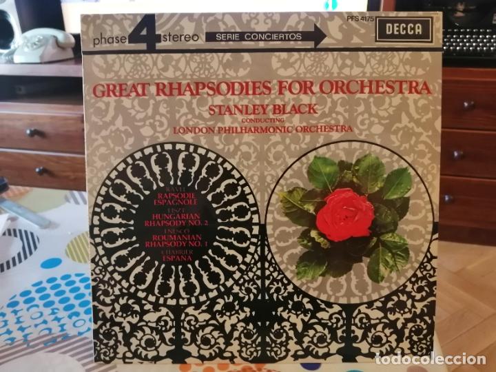 Dischi in vinile: ANTIGUO LP GREAT RHAPSODIES FOR ORCHESTRA STANLEY BLACK VER FOTOS