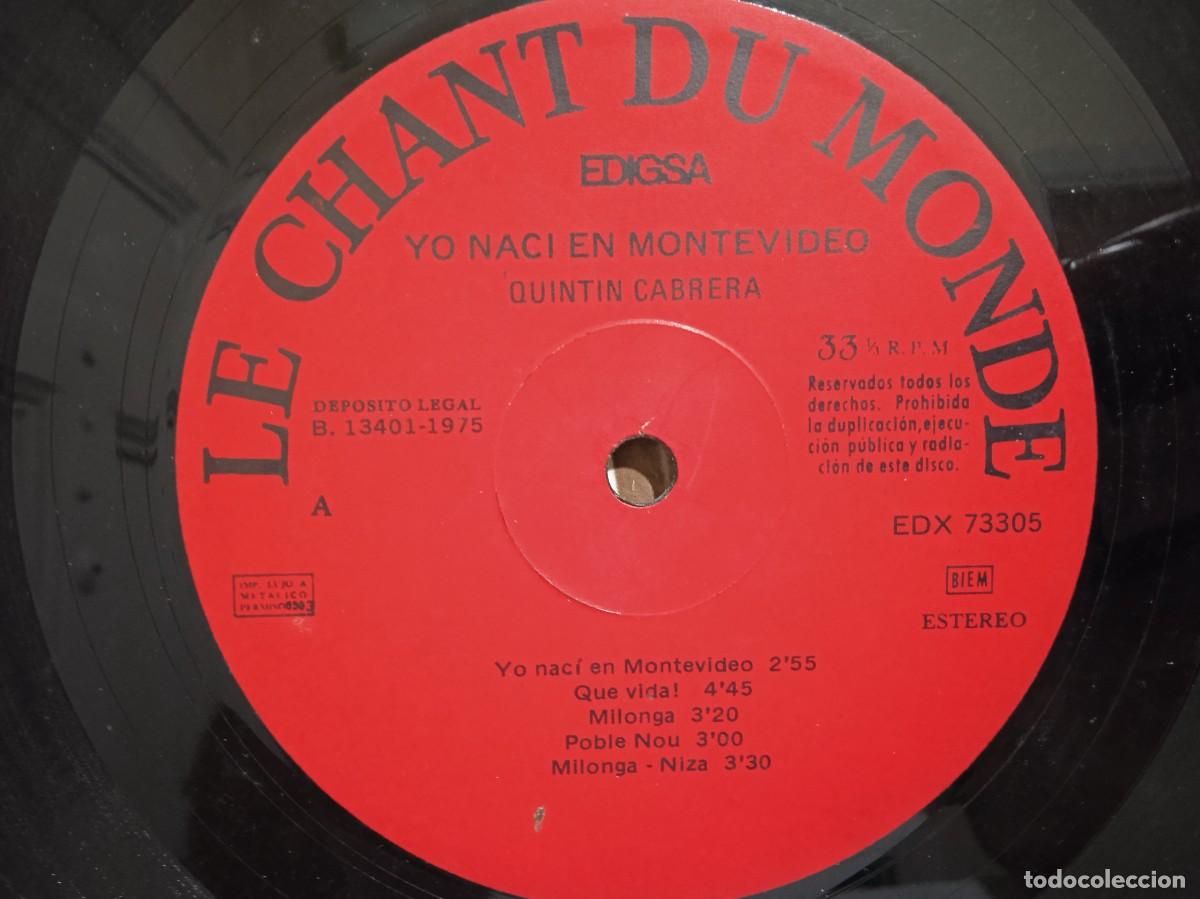 Discos de vinilo: Quint&iacute;n Cabrera - Yo Nac&iacute; En Montevideo - LP - Gatefold - 1975 - Foto 5