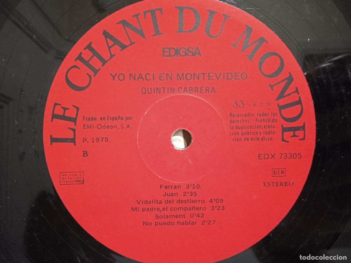Discos de vinilo: Quint&iacute;n Cabrera - Yo Nac&iacute; En Montevideo - LP - Gatefold - 1975 - Foto 7