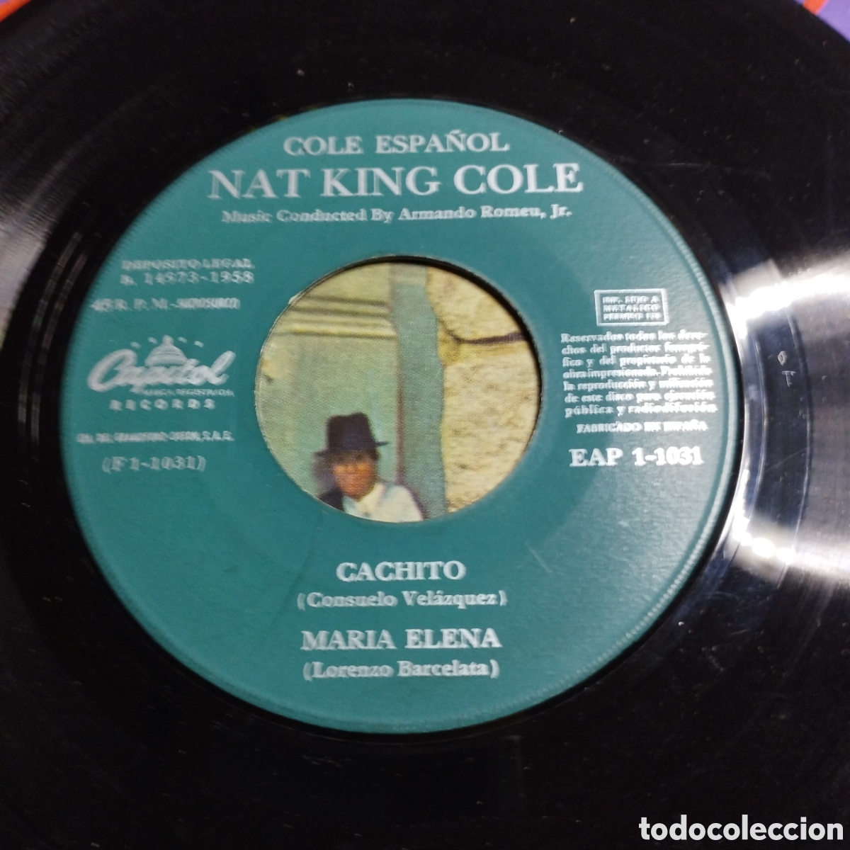 Discos de vinilo: EP 7&rdquo; Nat King Cole 1958 Cachito + 3. - Foto 3