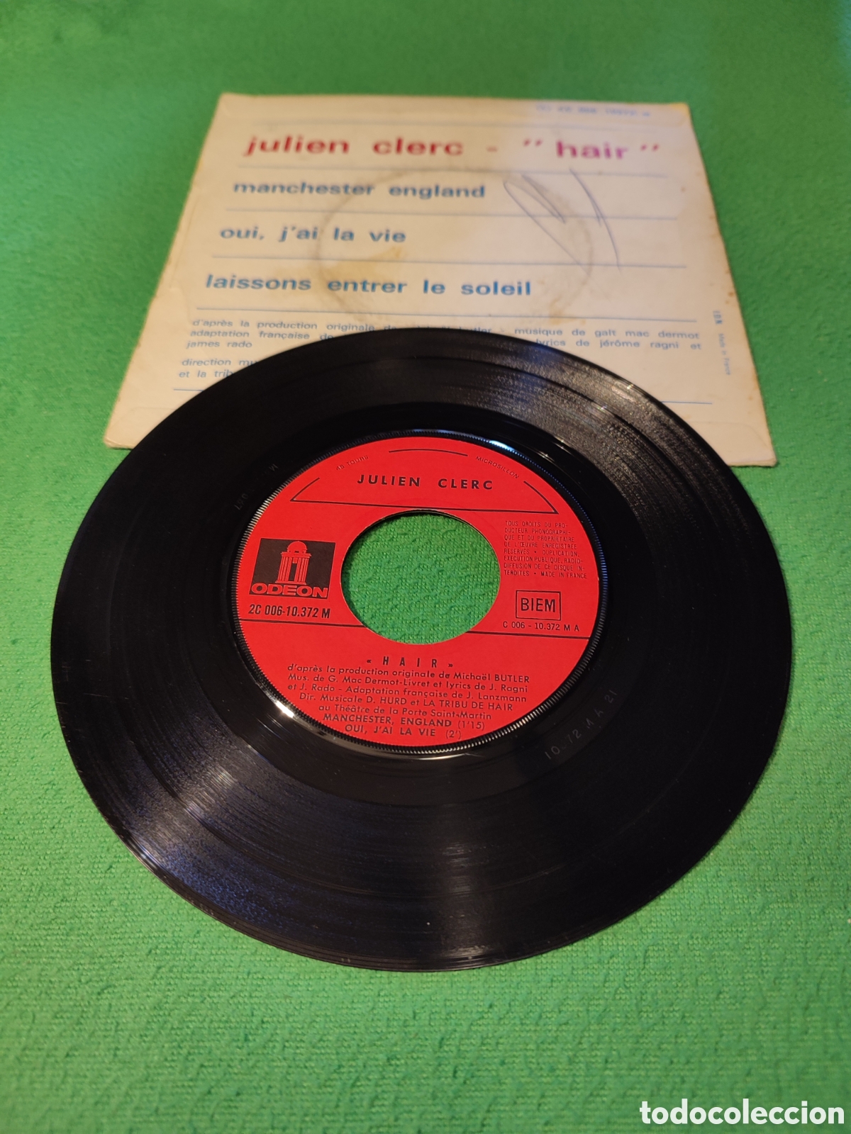 Discos de vinilo: Julien Clerc - Hair single Francia - Foto 2
