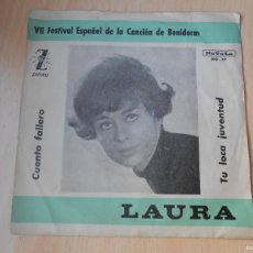 Dischi in vinile: LAURA - FESTIVAL BENIDORM -, SG, CUENTO FALLERO + 1, AÑO 1965, NOVOLA NO-17