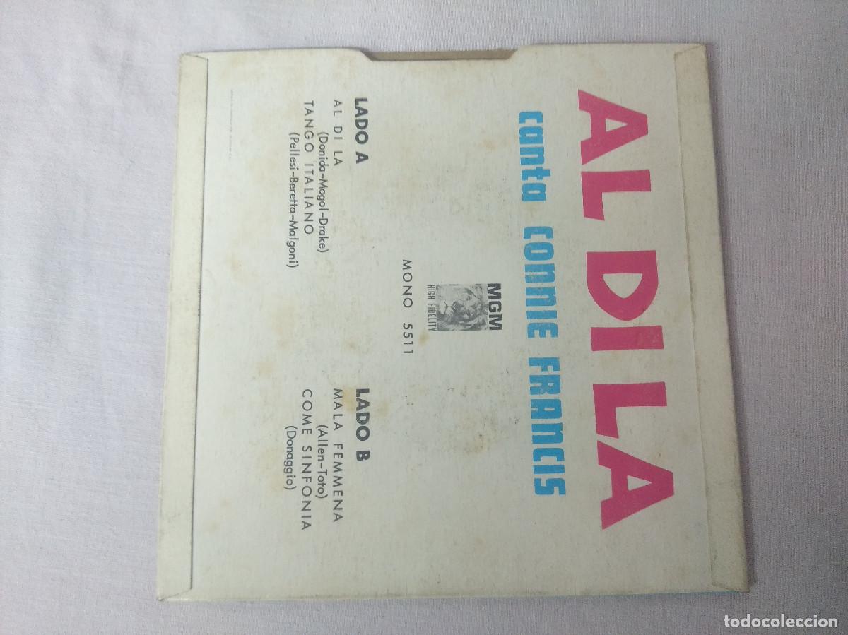 Discos de vinilo: CONNIE FRANCIS/AL DI LA/SINGLE. - Foto 3