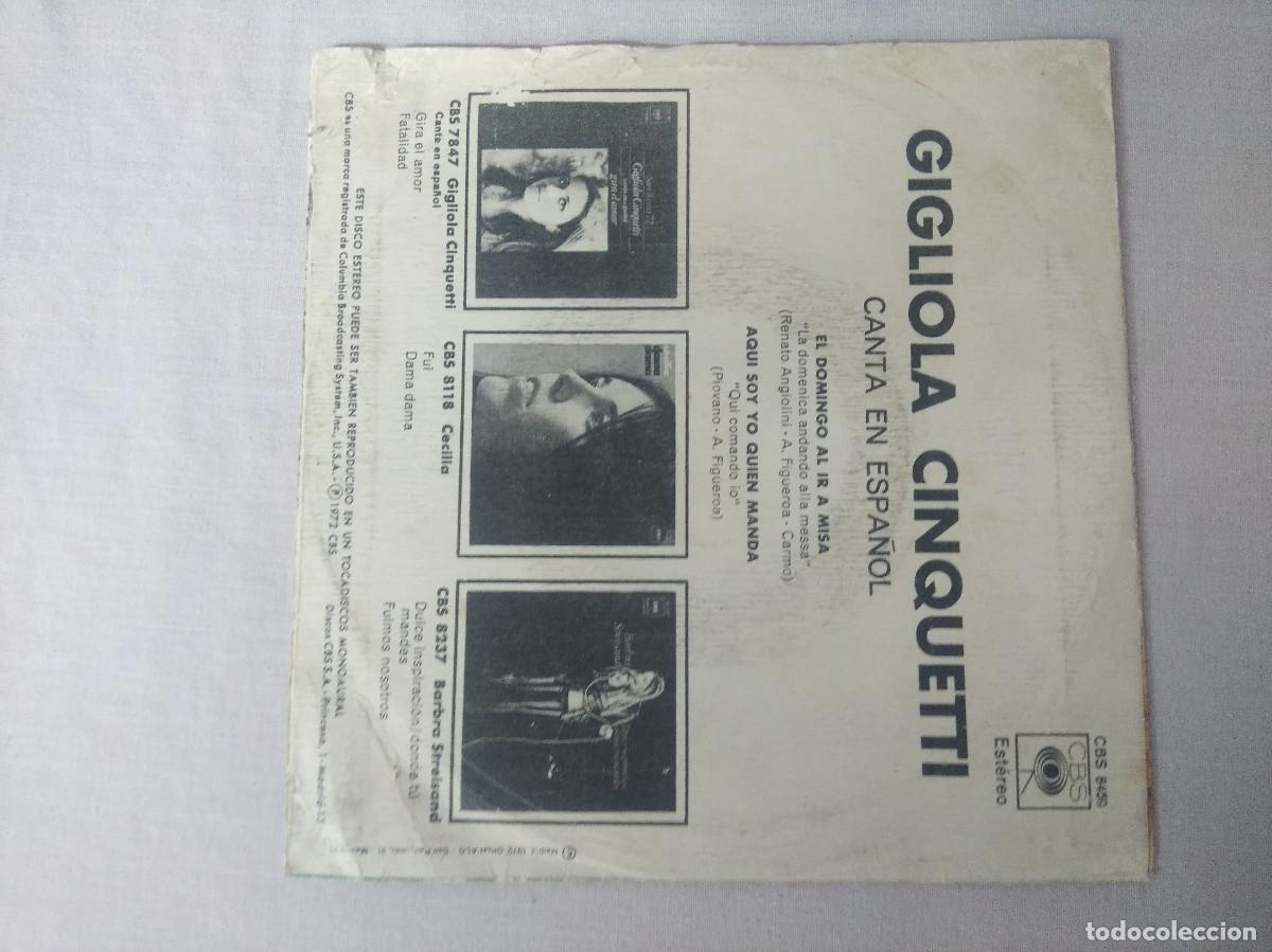 Discos de vinilo: GIGLIOLA CINQUETTI/EL DOMINGO/SINGLE. - Foto 3