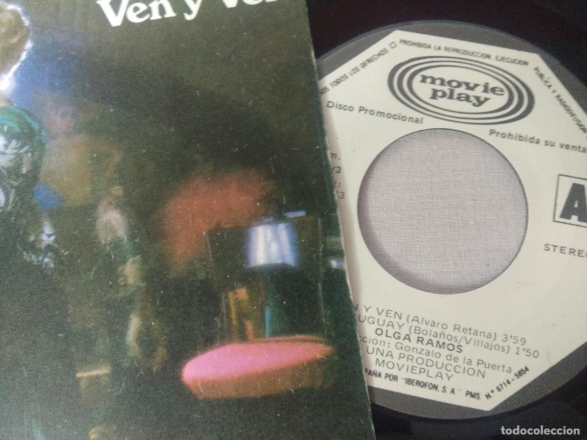 Discos de vinilo: OLGA RAMOS/VEN Y VEN/SINGLE PROMOCIONAL. - Foto 2