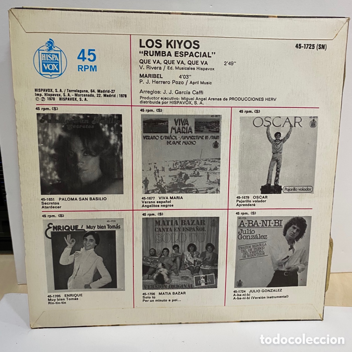 Discos de vinilo: Los Kiyos - Rumba Espacial (7&rdquo;, Single) - Foto 2