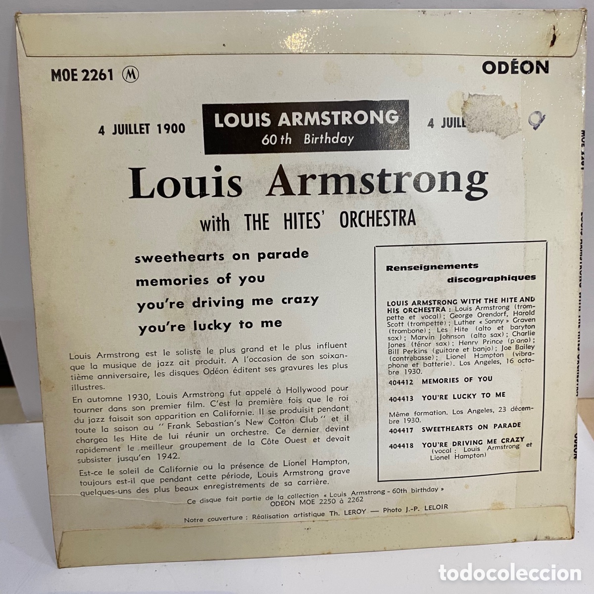 Discos de vinilo: Louis Armstrong - Mame (7&rdquo;, Mono) - Foto 2