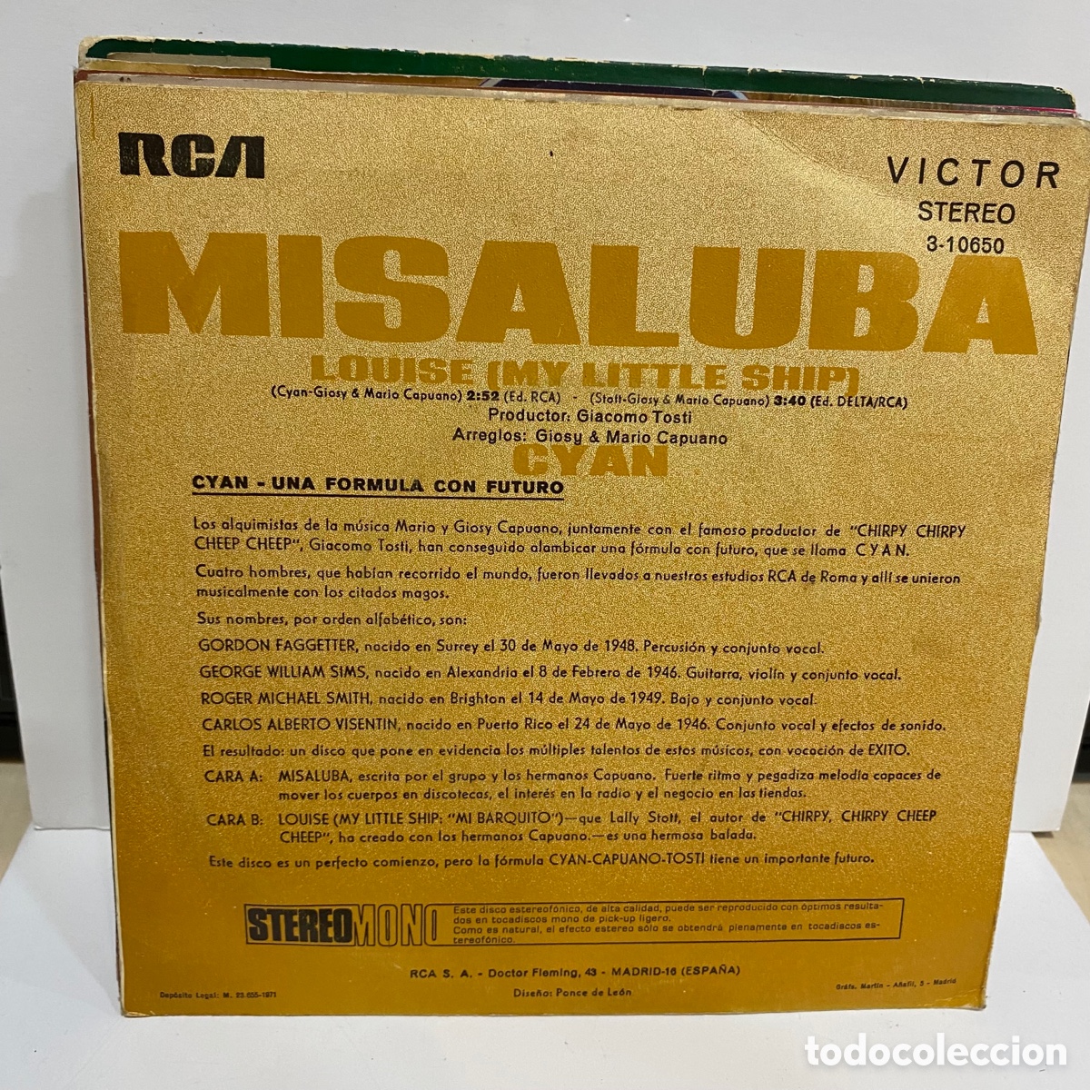 Discos de vinilo: Cyan - Misaluba (7&rdquo;, Single) - Foto 2