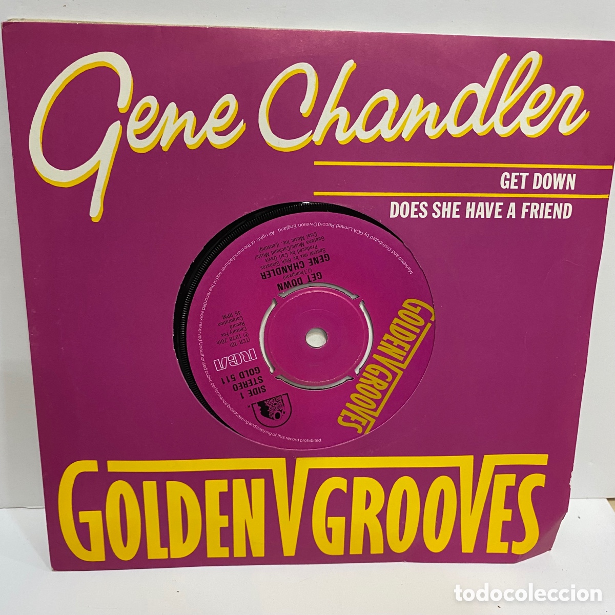 Discos de vinilo: Gene Chandler - Get Down / Does She Have A Friend (7&rdquo;) - Foto 1