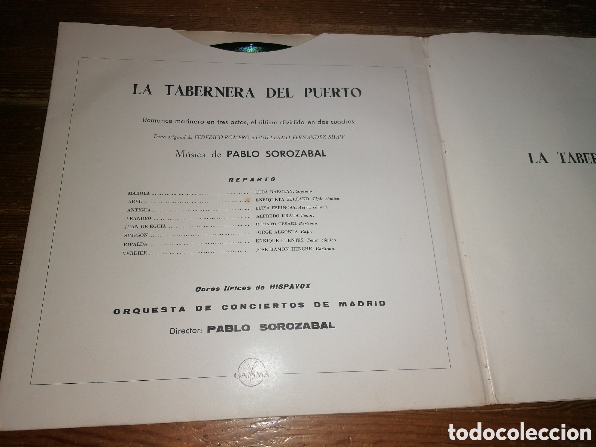 Discos de vinilo: LA TABERNA DEL PUERTO - Pablo Sorozabal - Foto 2