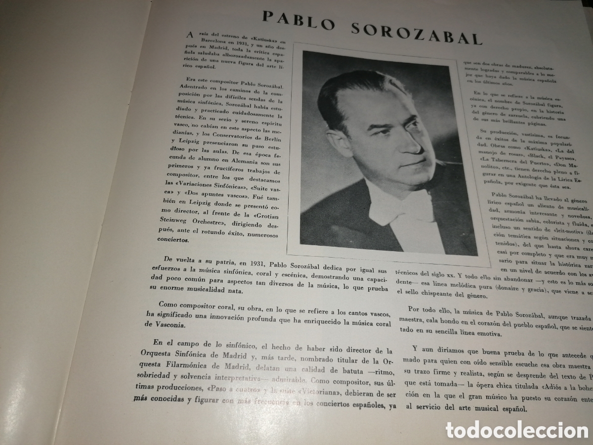 Discos de vinilo: LA TABERNA DEL PUERTO - Pablo Sorozabal - Foto 4
