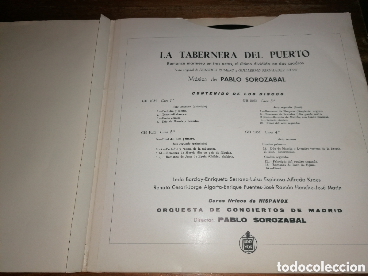 Discos de vinilo: LA TABERNA DEL PUERTO - Pablo Sorozabal - Foto 7