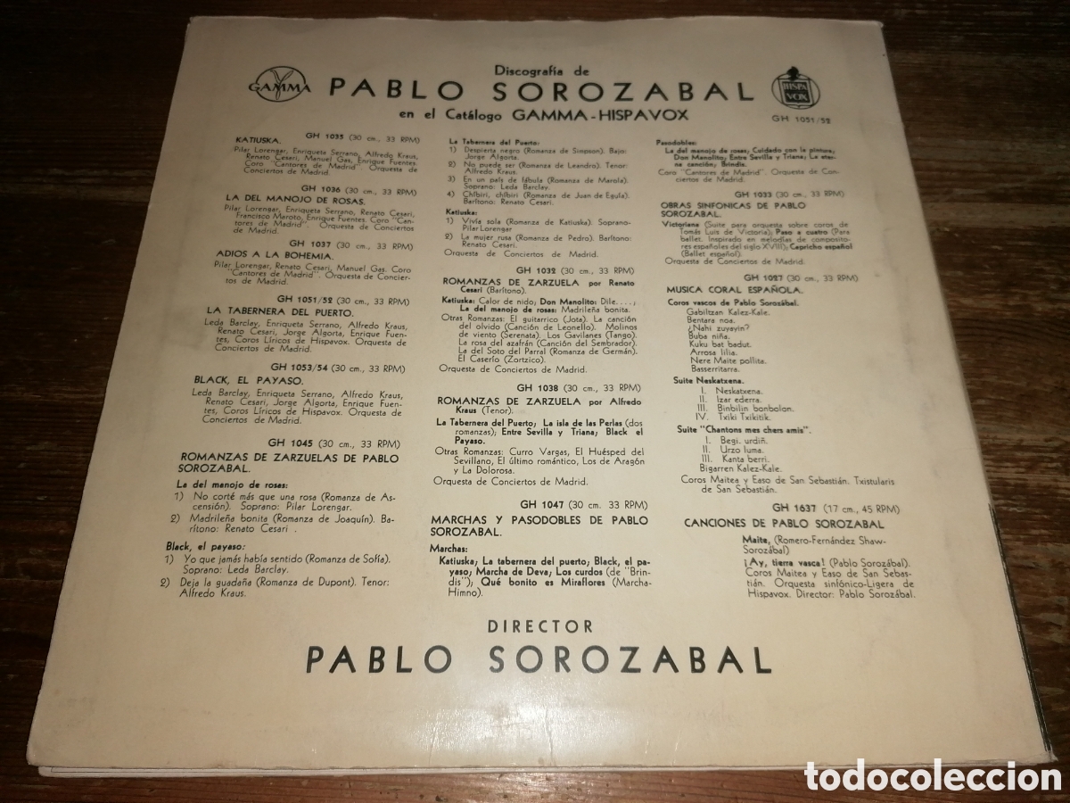 Discos de vinilo: LA TABERNA DEL PUERTO - Pablo Sorozabal - Foto 8