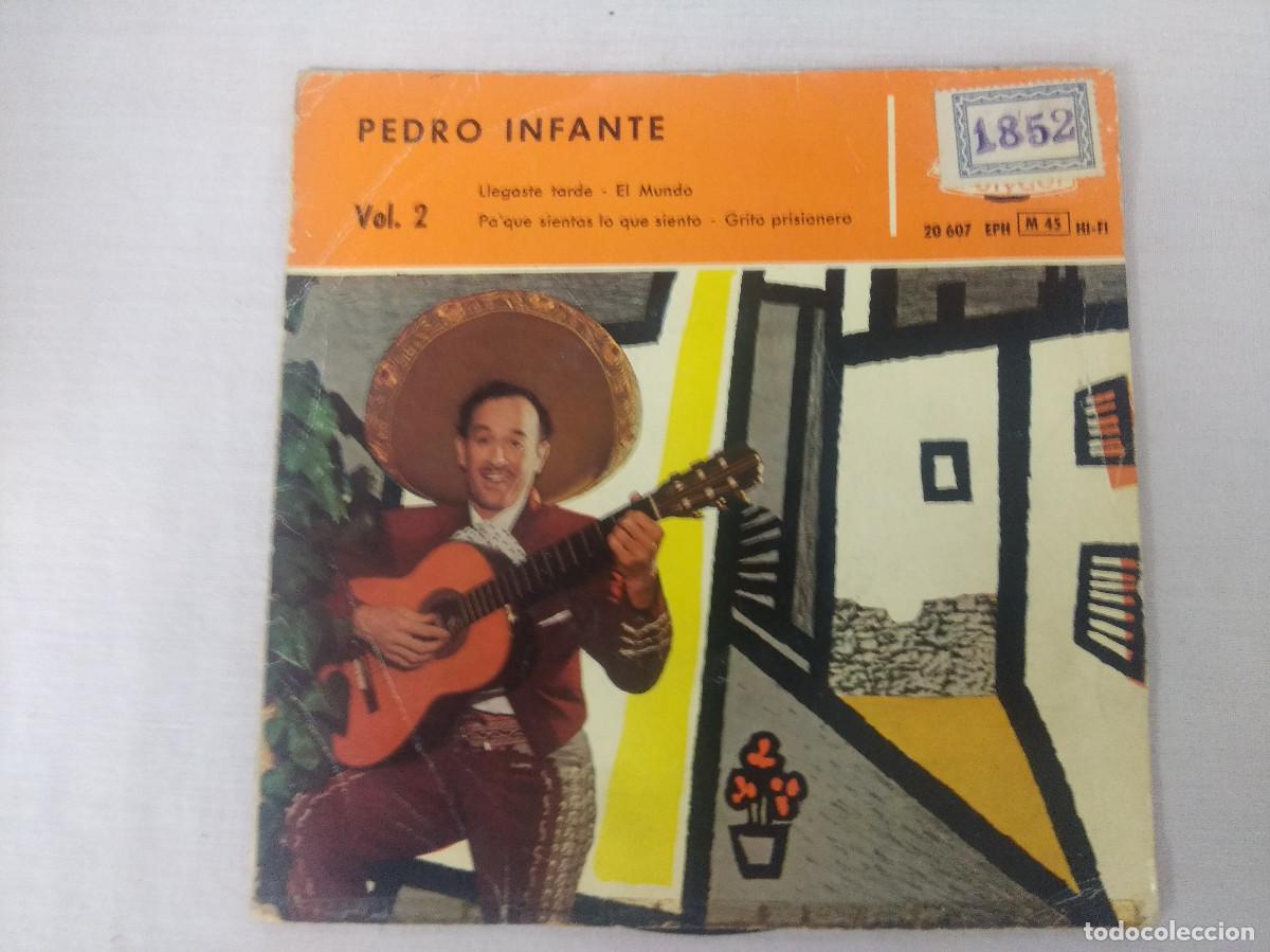 Discos de vinilo: PEDRO INFANTE/LLEGASTE TARDE/SINGLE. - Foto 1
