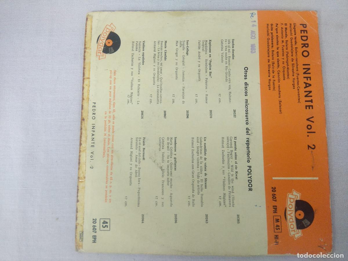 Discos de vinilo: PEDRO INFANTE/LLEGASTE TARDE/SINGLE. - Foto 3