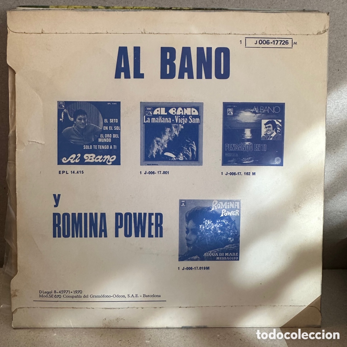 Discos de vinilo: Al Bano - Su Cara, Su Sonrisa (7&rdquo;, Single) - Foto 2