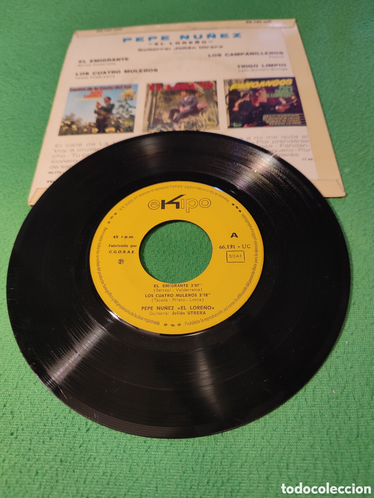 Discos de vinilo: Pepe N&uacute;&ntilde;ez el Lore&ntilde;o - El emigrante+ 3 - Foto 2