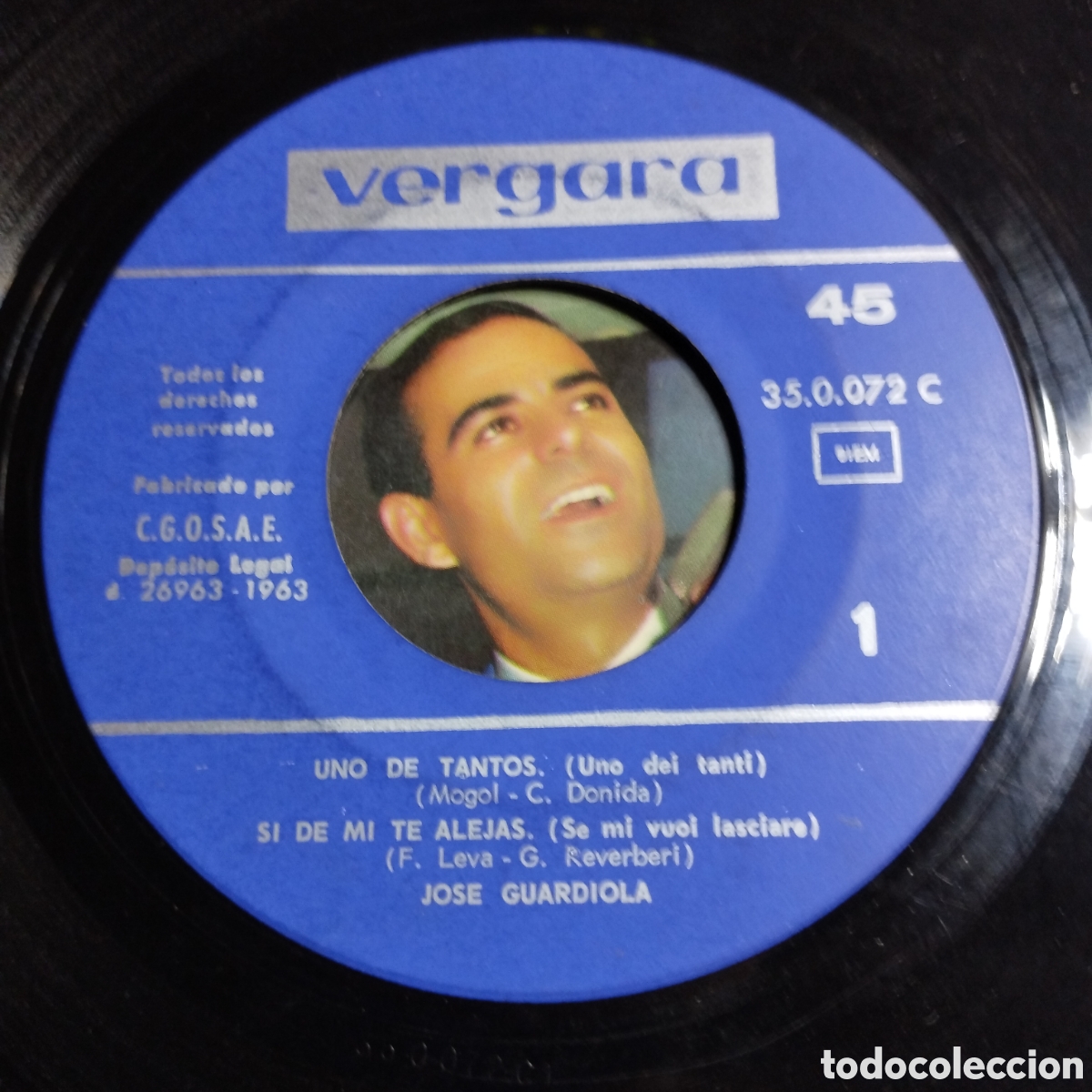 Discos de vinilo: EP 7&rdquo; Jos&eacute; Guardiola 1963 Uno de tantos + 3. - Foto 3