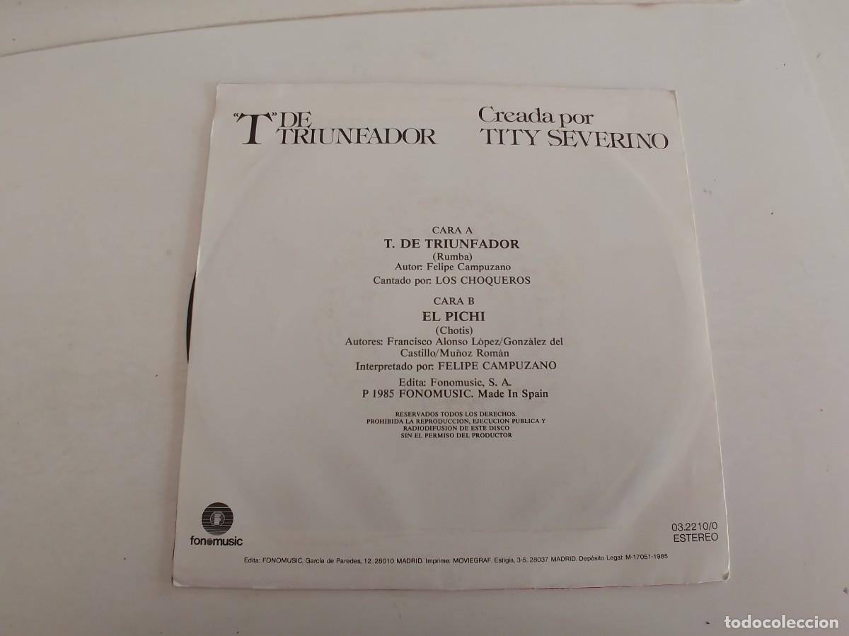 Discos de vinilo: T DE TRIUNFADOR-SINGLE LOS CHOQUEROS Y CAMPUZANO - Foto 2