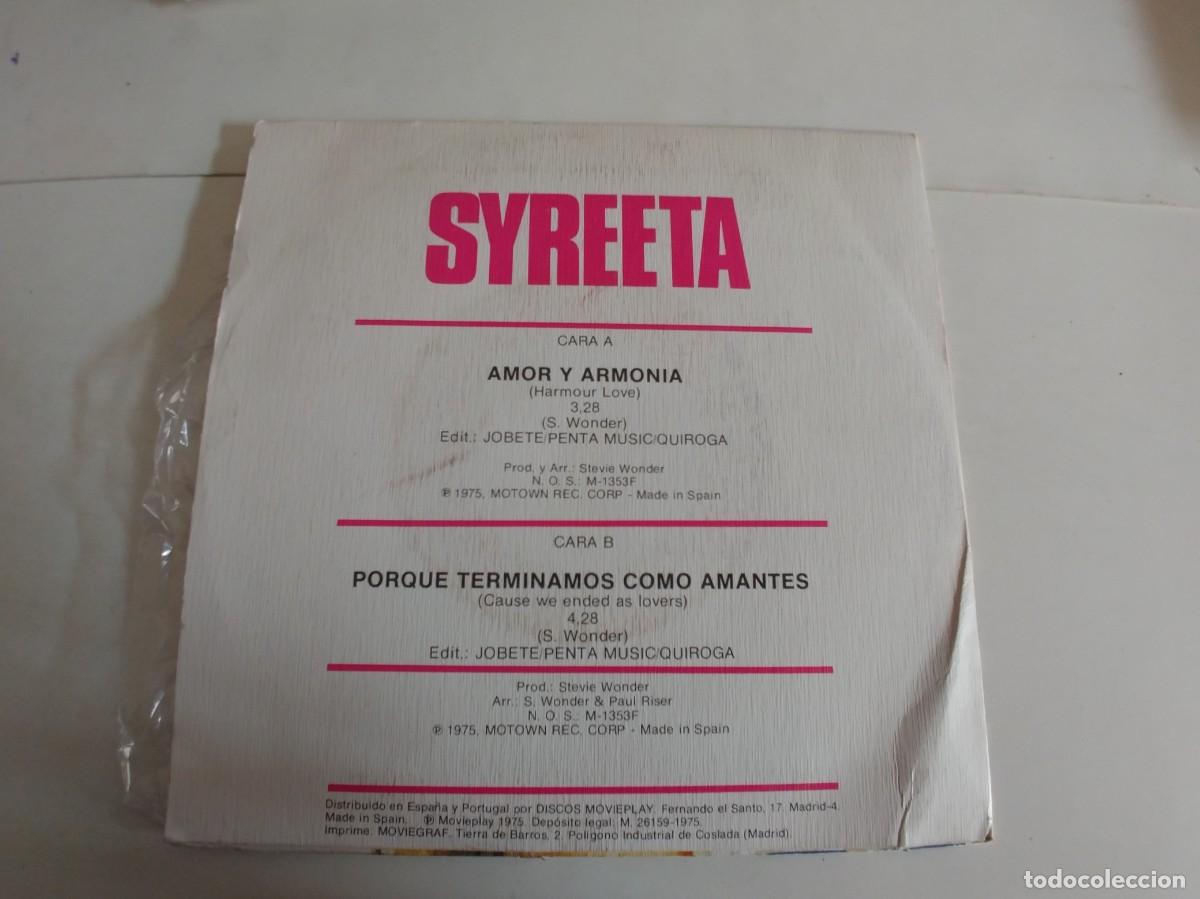 Discos de vinilo: SYREETA-SINGLE AMOR Y ARMONIA - Foto 2