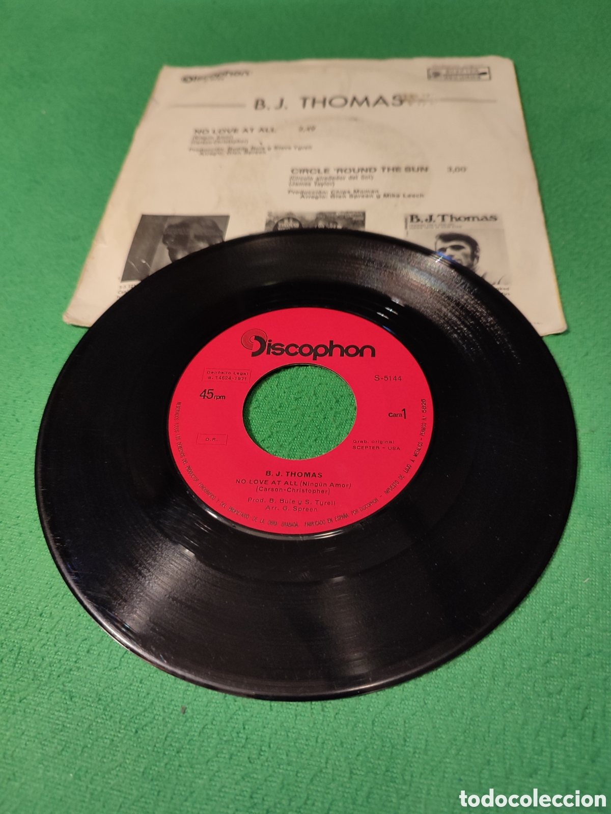 Discos de vinilo: B.J.Thomas - No Love at all - Foto 2