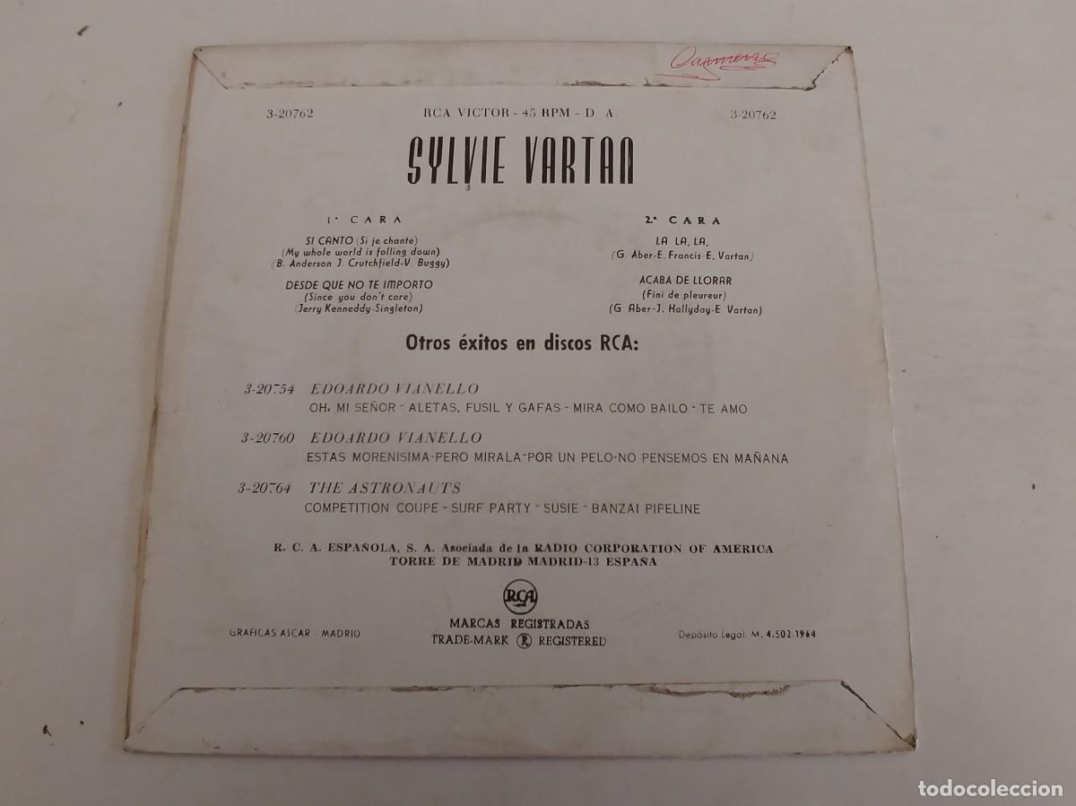 Discos de vinilo: SYLVIE VARTAN-EP SI CANTO +3 - Foto 2