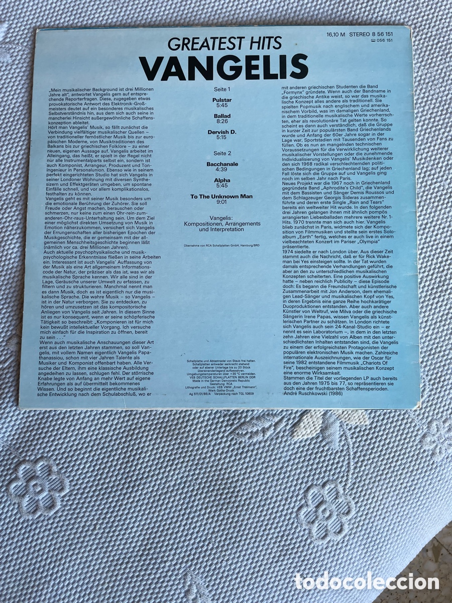 Discos de vinilo: Vangelis - Greatest Hits / LP - Foto 2