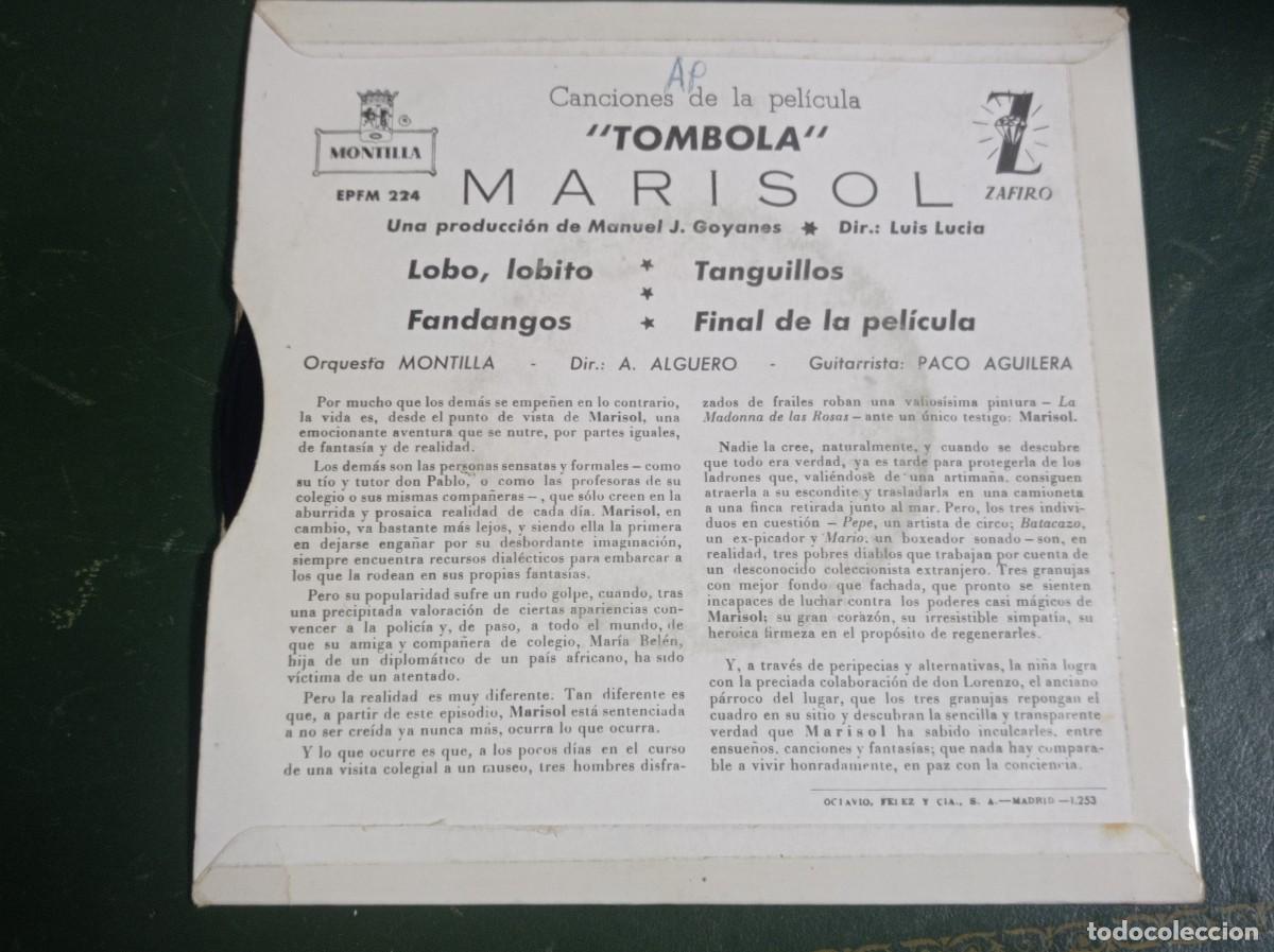 Discos de vinilo: Single Marisol pel&iacute;cula t&oacute;mbola - Foto 3
