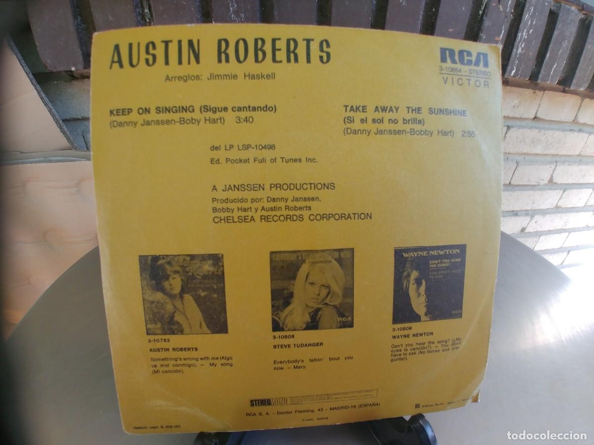 Discos de vinilo: AUSTIN ROBERTS -SINGLE KEEP ON SINGING - Foto 2