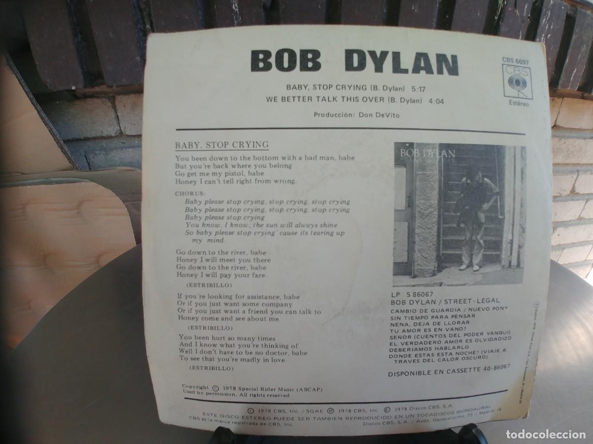 Discos de vinilo: BOB DYLAN-SINGLE BABY STOP CRYING - Foto 2
