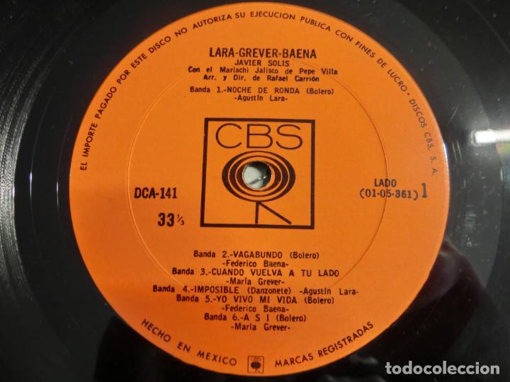 Discos de vinilo: JAVIER SOLIS - LARA GREVER BAENA - Foto 3