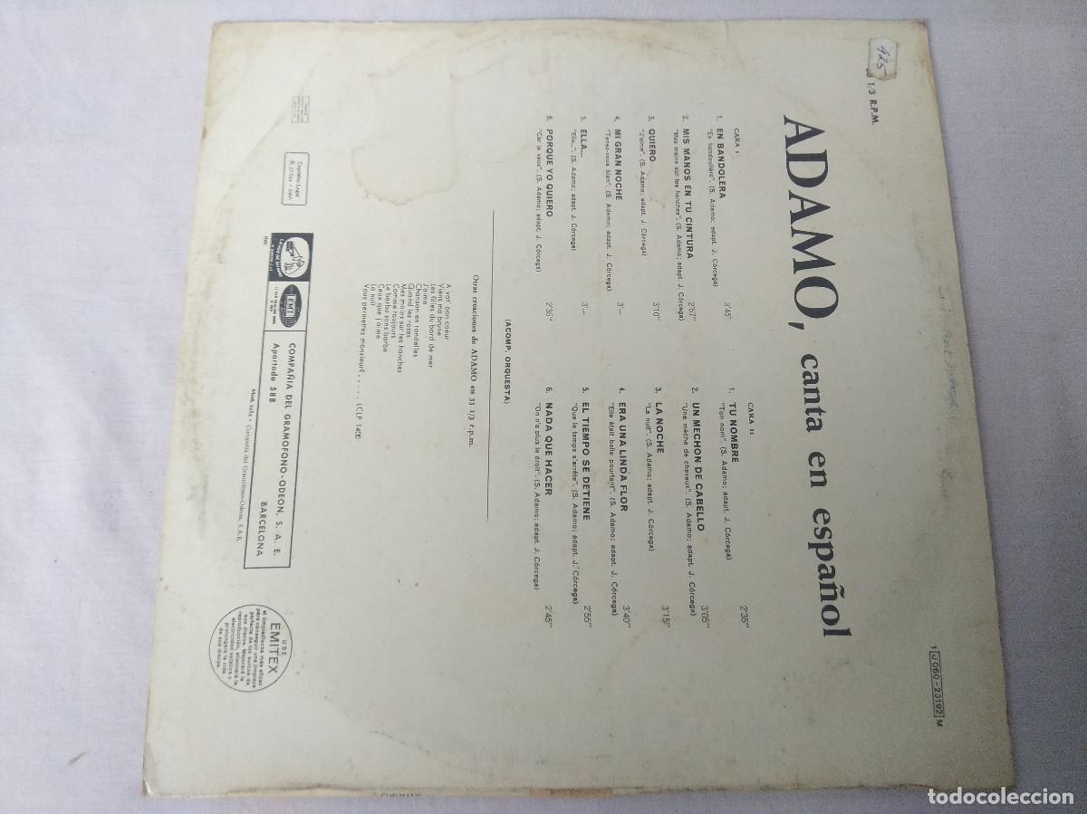 Discos de vinilo: ADAMO/CANTA EN ESPA&Ntilde;OL/VINILO. - Foto 3