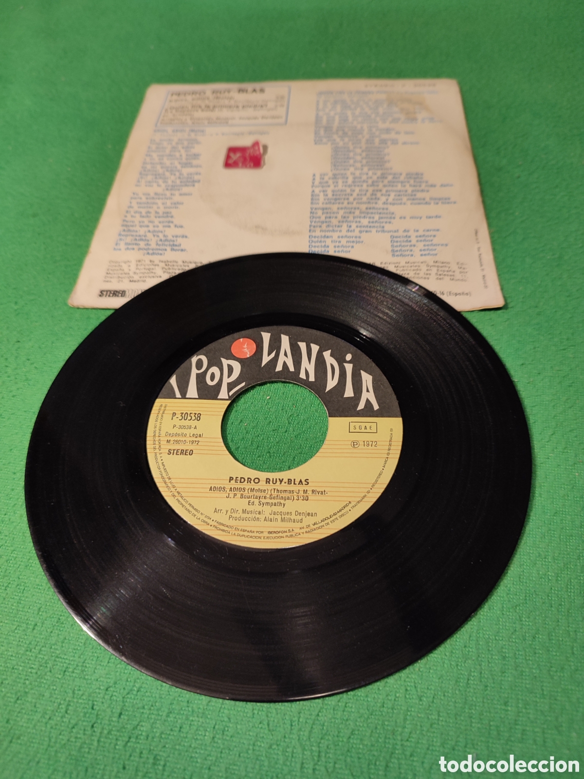 Discos de vinilo: Pedro Ruy-Blas - Adi&oacute;s, adi&oacute;s - Foto 2