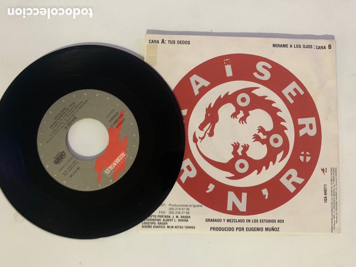 Discos de vinilo: Single ep raiser tus dedos de 1990 - Foto 2