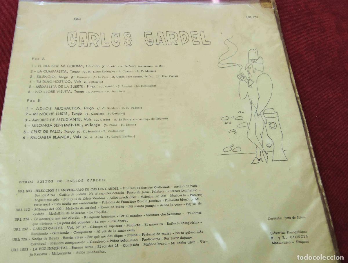 Discos de vinilo: CARLOS GARDEL - LP DEL SELLO ODEON DE URUGUAY - Foto 2