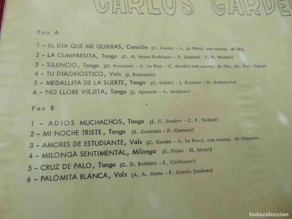 Discos de vinilo: CARLOS GARDEL - LP DEL SELLO ODEON DE URUGUAY - Foto 3
