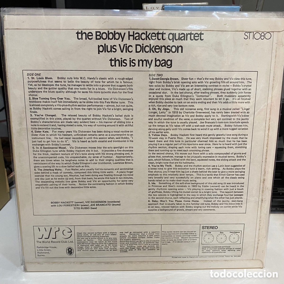 Discos de vinilo: Bobby Hackett Quartet Plus Vic Dickenson - This Is My Bag (LP) - Foto 2