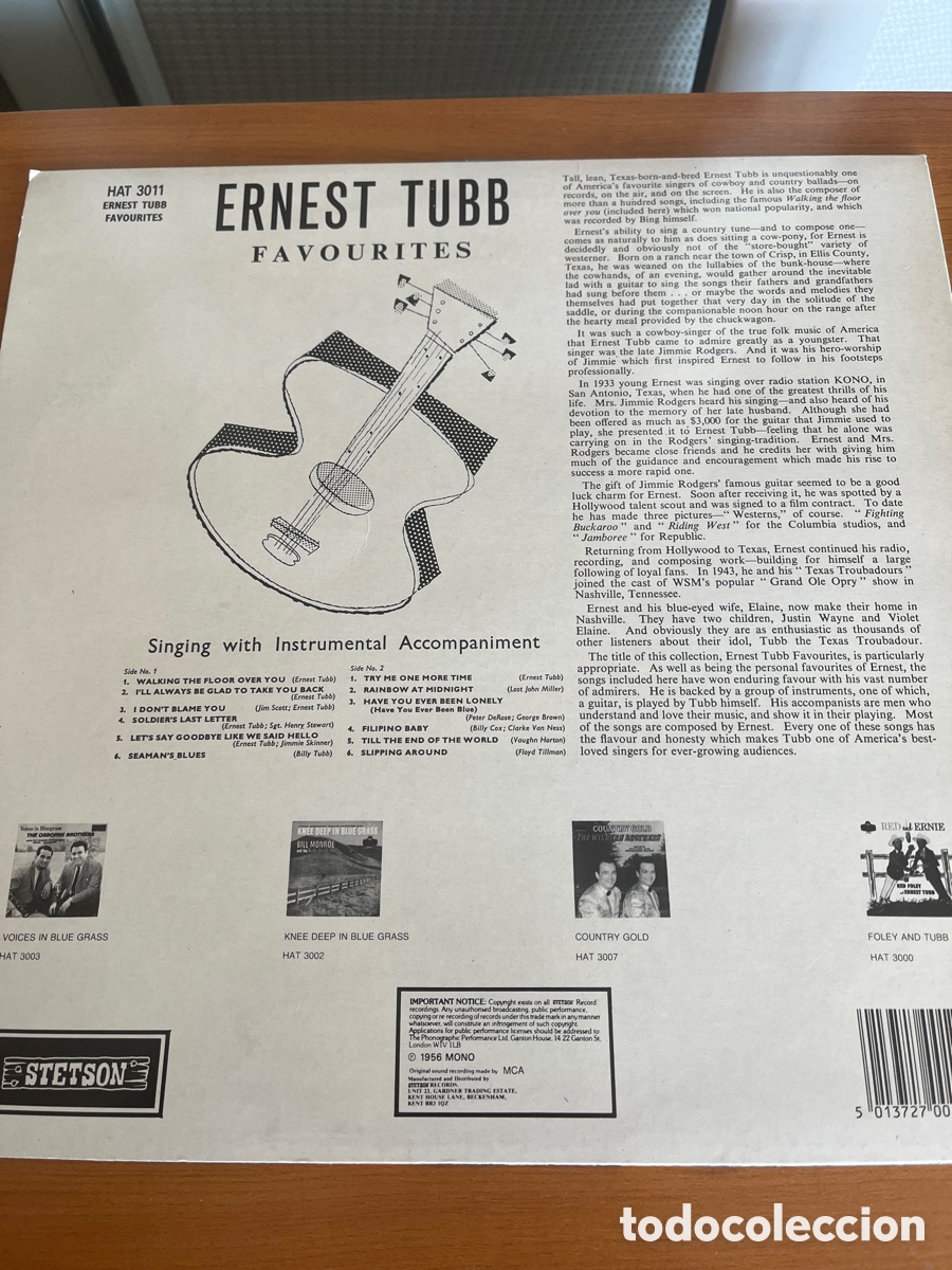 Discos de vinilo: Ernest Tubb - Favourited - Foto 2