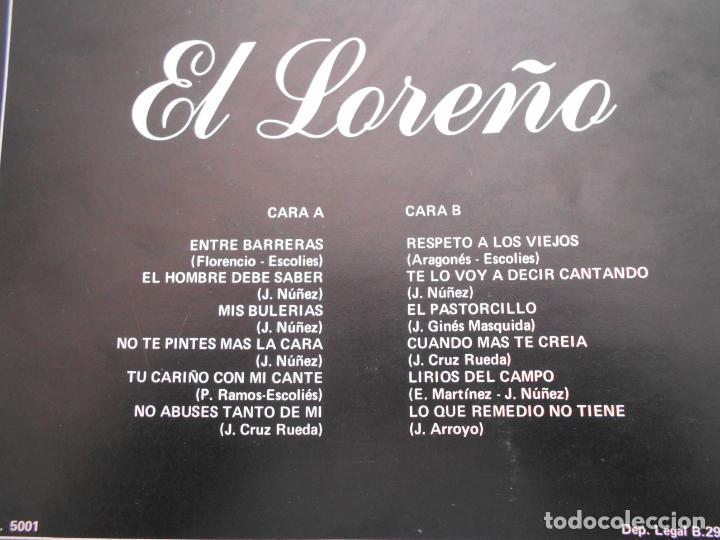 Discos de vinilo: LP EL LORE&Ntilde;O // ENTRE BARRERAS + 11 - Foto 3