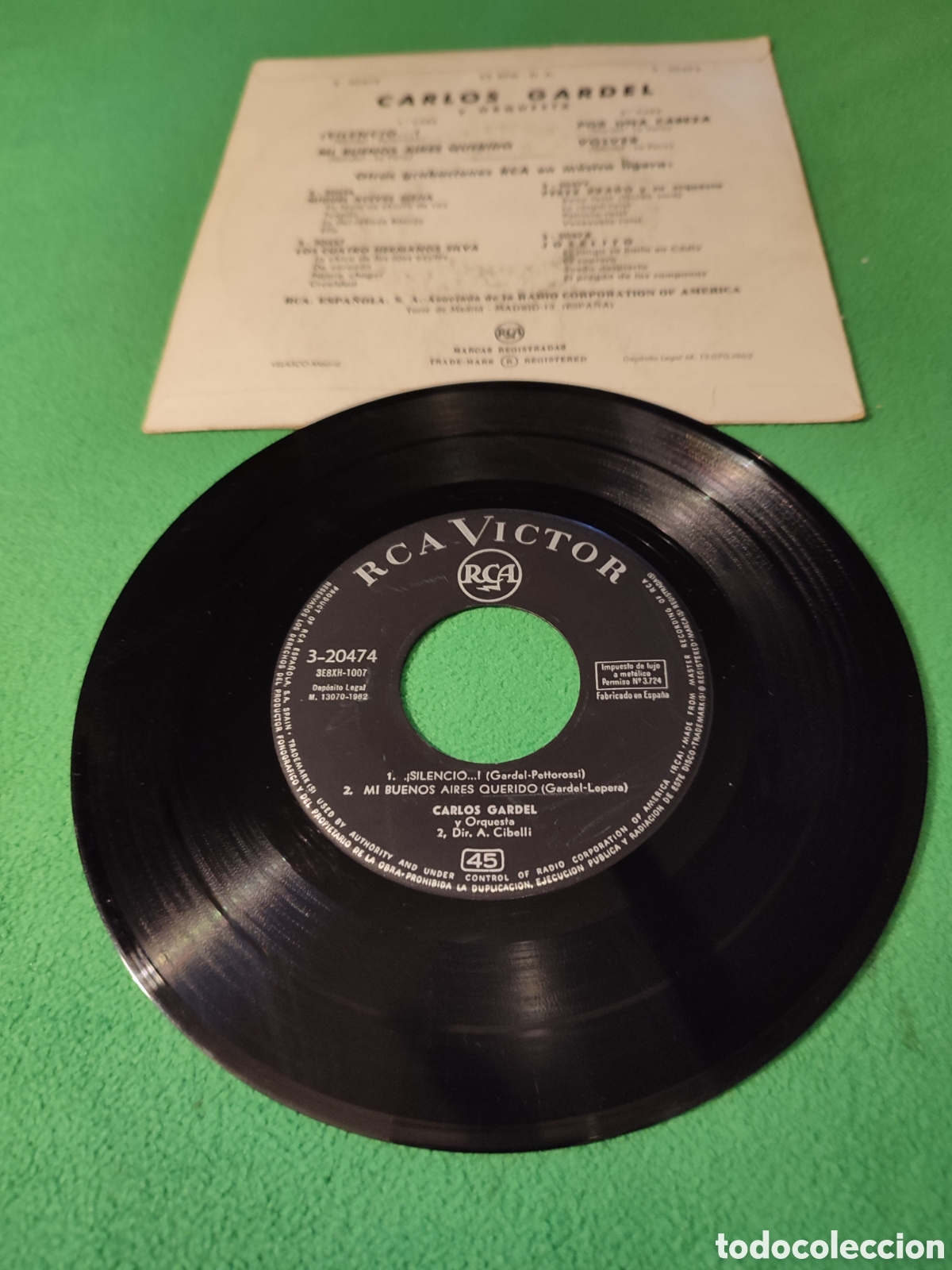 Discos de vinilo: Carlos Gardel - Silencio + 3 - Foto 2