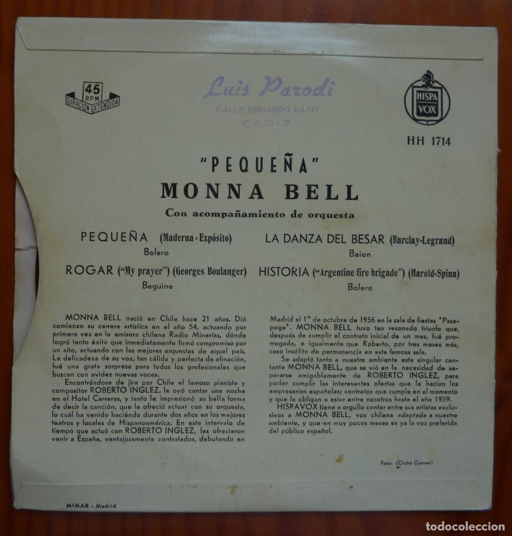 Discos de vinilo: MONNA BELL // PEQUE&Ntilde;A+3 // EP - Foto 2